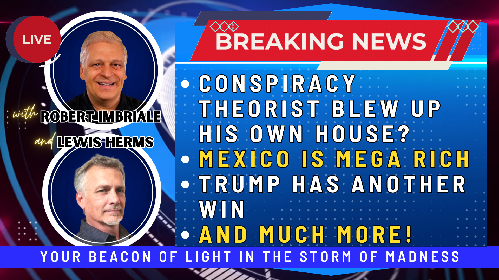 12.5.2023:  CONSPIRACY THEORIST BLEW UP HIS OWN HOUSE? | MEXICO IS MEGA RICH | TRUMP HAS ANOTHER WIN | AND MORE!