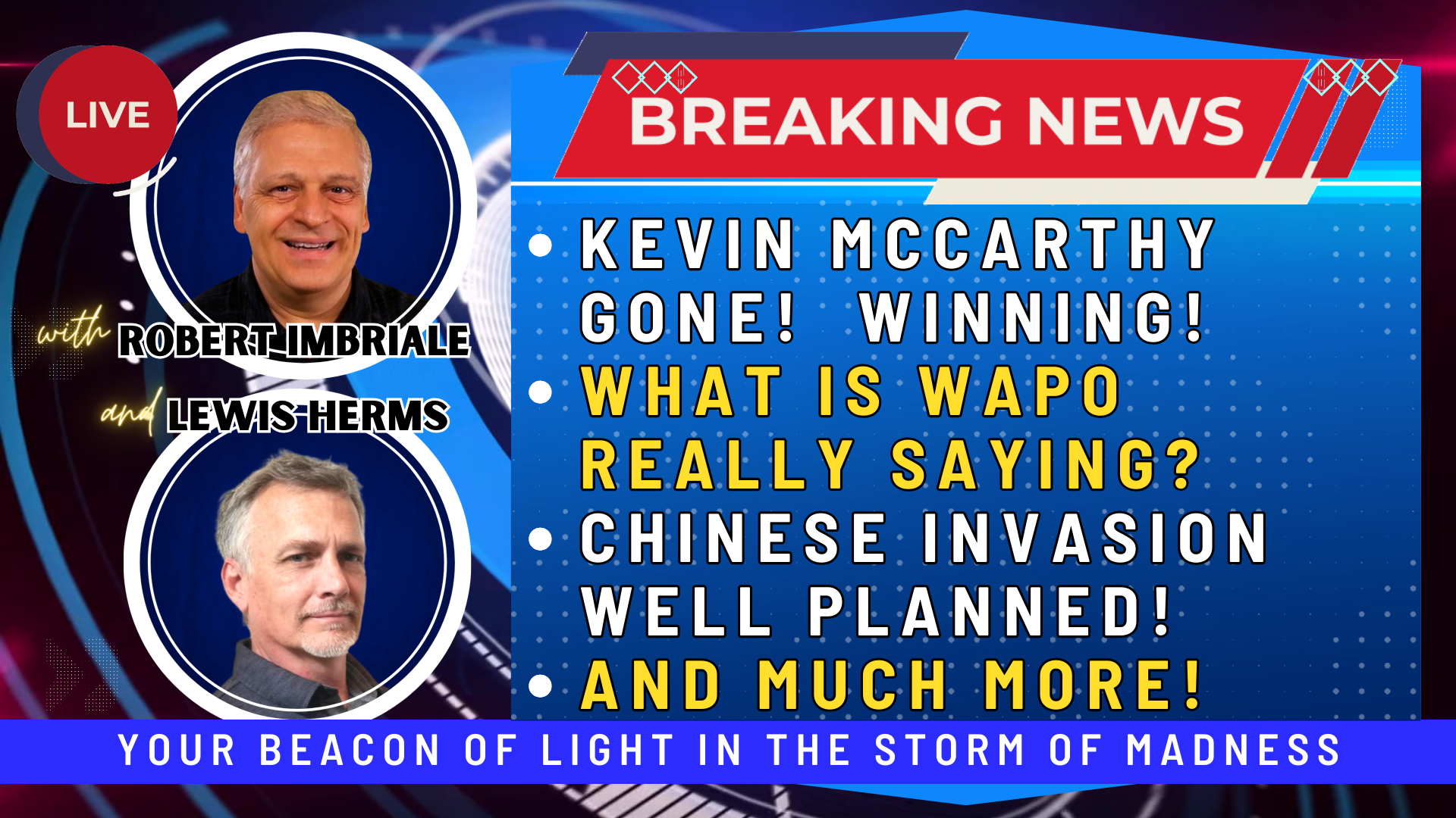 12.6.2023:  KEVIN MCCARTHY GONE! WINNING! | WHAT IS WAPO REALLY SAYING? | CHINESE INVASION WELL PLANNED!